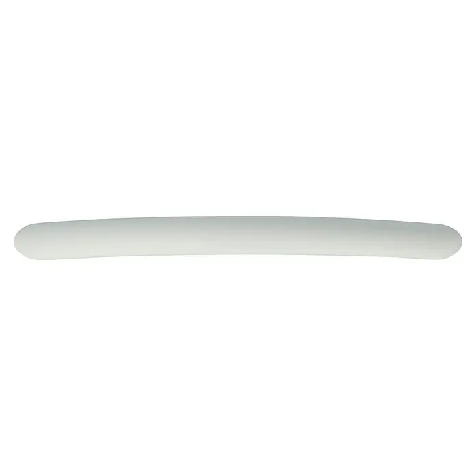 Möbelgriff - Typ Möbelgriff: Bügel, Sonstige, Lackiert, Weiß, Länge: 150 mm - Graue ovale Form mit abgerundeten Ecken und leicht gewölbter Oberfläche, ideal als minimalistisches Designelement.