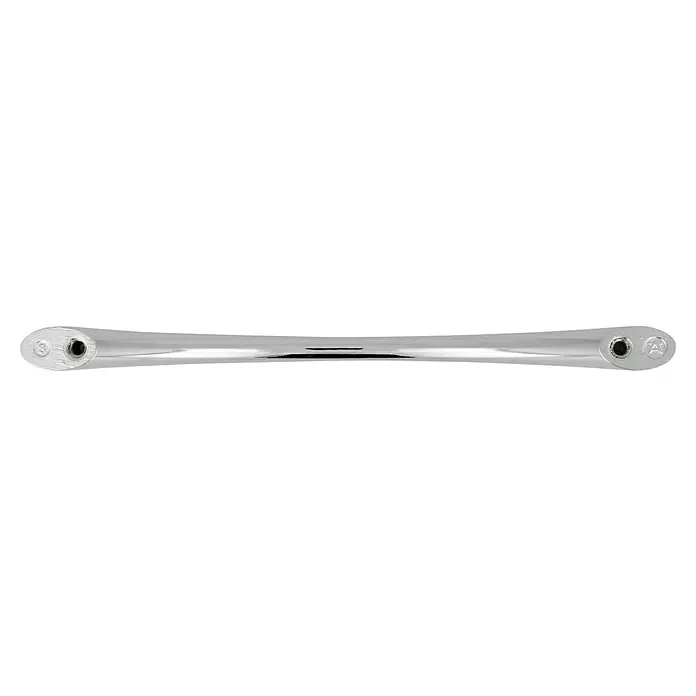 Häfele Tirador para muebles - L x An x Al: 113 x 9 x 24 mm, Tipo de tirador del mueble: Estribo, Distancia entre orificios: 96 mm, Otros, Cromado, Brillante - Trapecio de suspensión plateado de aluminio con dos agujeros. Está ligeramente curvado y tiene una superficie lisa para un agarre óptimo.
