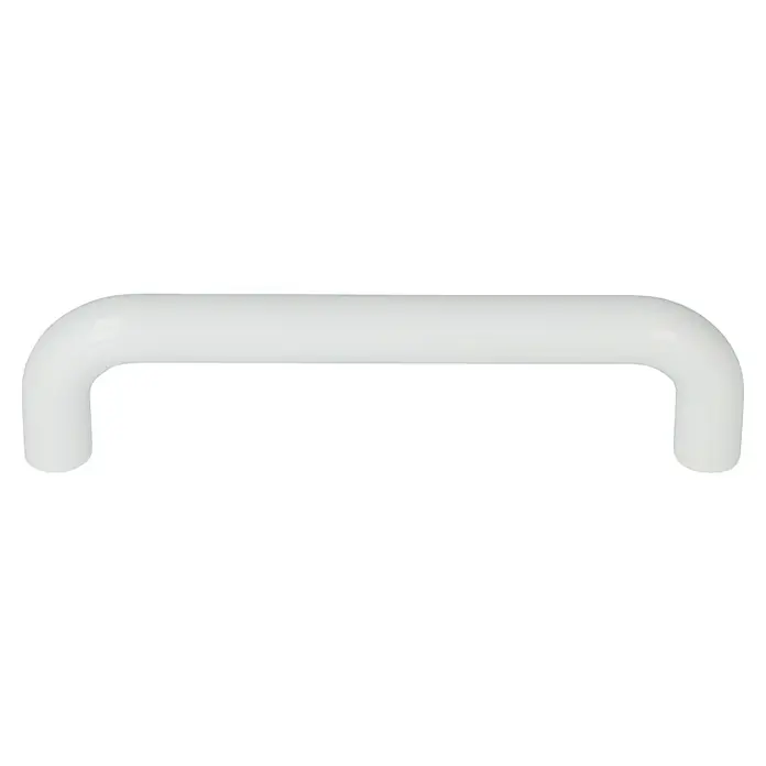 Häfele Tirador para muebles - Tipo de tirador del mueble: Estribo, Acero, Lacado, Distancia entre orificios: 128 mm - Tirador de mueble de plástico blanco en forma de U para cajones y armarios, diseño moderno.