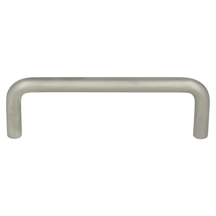 Häfele Tirador para muebles - Tipo de tirador del mueble: Estribo, Acero, Niquelado, L x Al: 104 x 35 mm - Manija de puerta curva de metal plateado. Un accesorio sencillo y robusto para interiores modernos, que combina funcionalidad y estética.
