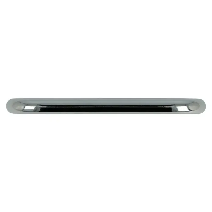 Häfele Tirador para muebles - Tipo de tirador del mueble: Estribo, Acero, Cromado, Ø x L: 10 x 170 mm - Primer plano de un mecanismo de descarga de inodoro plateado. Su diseño elegante y moderno complementa cualquier estilo de baño.