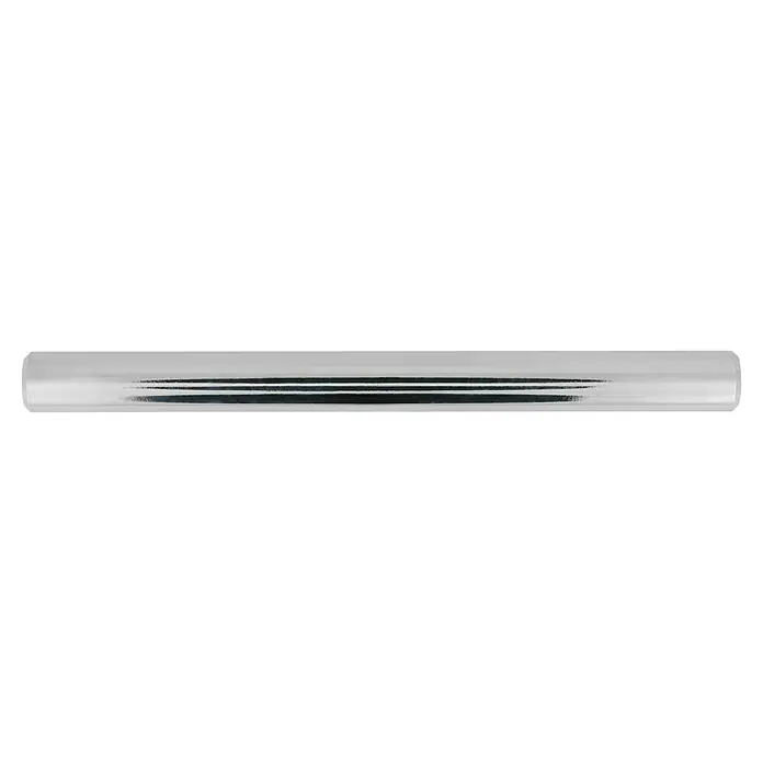 Häfele Tirador para muebles - Tipo de tirador del mueble: Barra, Acero, Cromado, Distancia entre orificios: 160 mm - Primer plano de un perfil de aluminio plateado con tres ranuras oscuras, ideal para diversas aplicaciones de construcción.