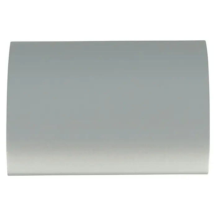 Häfele Tirador para muebles - L x An x Al: 32 x 44 x 33 mm, Aluminio - Primer plano de una tela para persianas enrollables, con una superficie lisa y gris y una textura sutil. Ideal para diseños de interiores modernos.