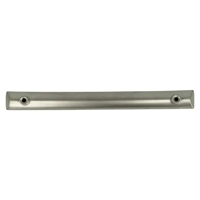 Häfele Tirador para muebles - Tipo de tirador del mueble: Estribo, L x An x Al: 160 x 17 x 29 mm, Distancia entre orificios: 128 mm - Placa frontal plateada con dos recortes redondos, ideal para una variedad de aplicaciones.