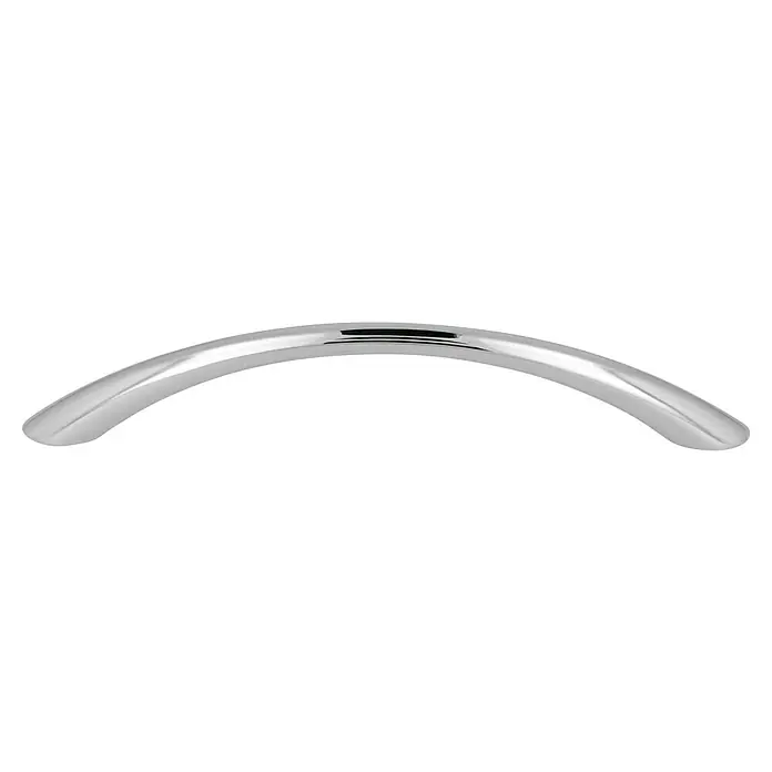 Häfele Tirador para muebles - L x An x Al: 113 x 9 x 24 mm, Tipo de tirador del mueble: Estribo, Distancia entre orificios: 96 mm, Otros, Cromado, Brillante - Toallero cromado curvo para baño con diseño elegante y acabado brillante.