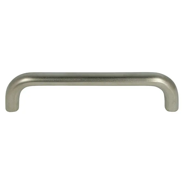 Häfele Tirador para muebles - Tipo de tirador del mueble: Estribo, Otros, Niquelado, Distancia entre orificios: 96 mm, Plateado - Tirador de armario curvado plateado para cajones y armarios, robusto y elegante para interiores modernos, ofreciendo funcionalidad.