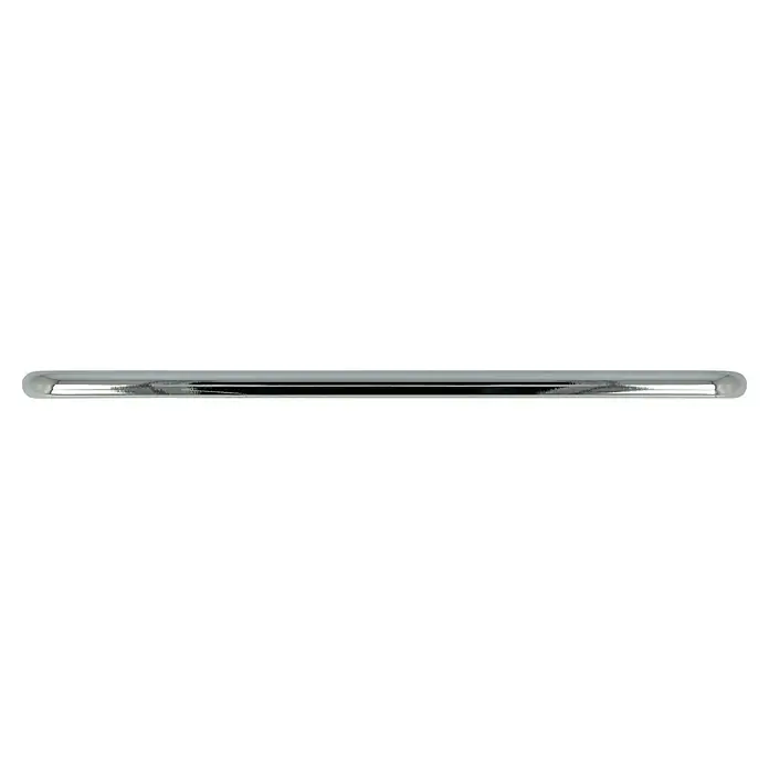 Häfele Tirador para muebles - Tipo de tirador del mueble: Estribo, Acero, Cromado, Ø x L: 8 x 200 mm - Primer plano de un elegante parachoques plateado que destaca la estética elegante y la construcción robusta del producto.