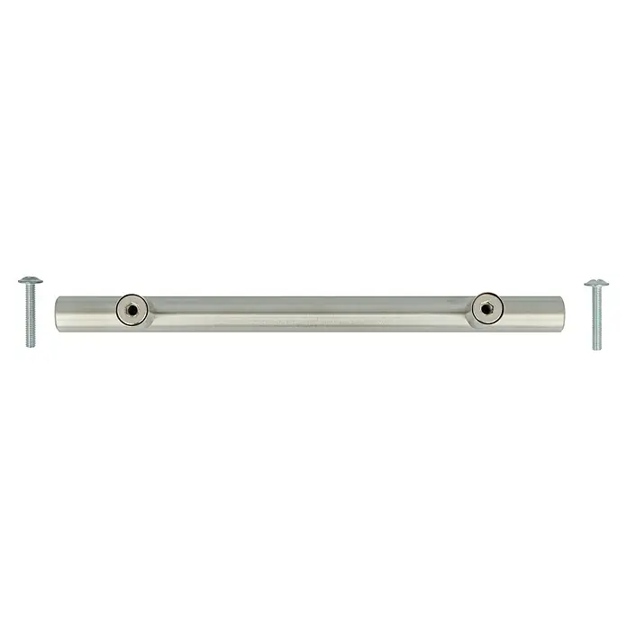 Häfele Tirador para muebles - Tipo de tirador del mueble: Barra, Acero, Niquelado, Distancia entre orificios: 128 mm - Una barra de protección plateada con dos tornillos, perfecta para muebles o montaje en pared. Diseño duradero para diversas aplicaciones.