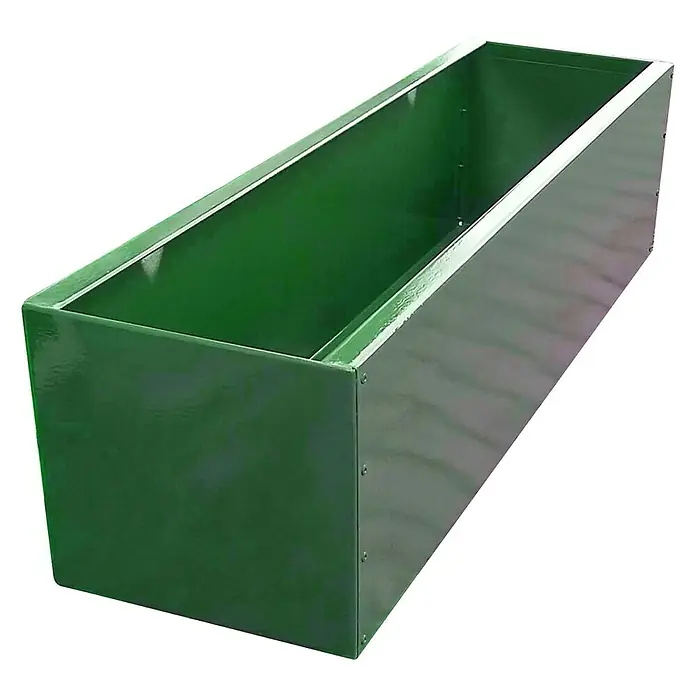 WMT Pflanzkasten RAL 6005 - L x B x H: 100 x 20 x 20 cm, Dunkelgrün, Geeignet für: Stabgitterzäune, Stahl - Grüne Metall-Pflanzkasten, ideal für den Innen- und Außenbereich, robust und stilvoll für Pflanzen und Blumen.