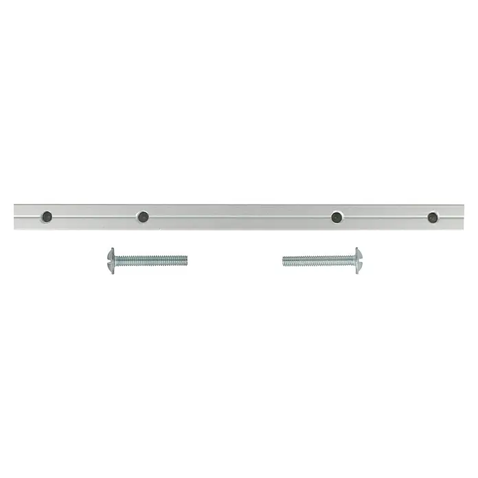 Möbelgriff - Typ Möbelgriff: Stange, Vernickelt, 128 mm, Aluminium - Silberne Metallschiene mit vier Nieten und zwei Schrauben zur Befestigung, ideal für Bau- und Montagearbeiten.