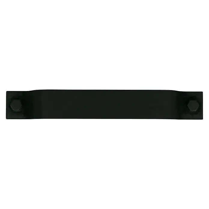 Häfele MöbelgriffTyp Möbelgriff: Bügel, L x B x H: 179 x 22 x 26 mm - Schwarze Metallplatte mit zwei Schrauben an den Enden. Eine robuste und zuverlässige Baukomponente für verschiedene Anwendungen.