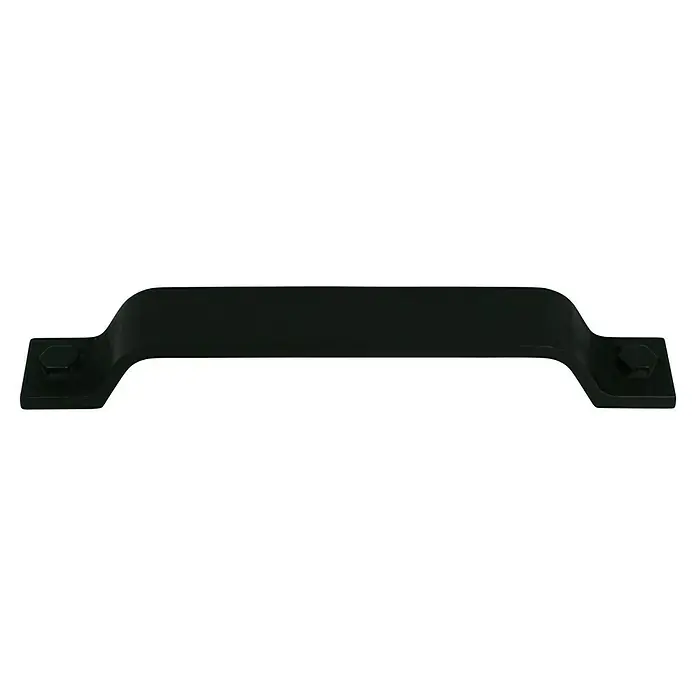 Häfele Tirador para muebles - Tipo de tirador del mueble: Estribo, L x An x Al: 179 x 22 x 26 mm - Soporte de abrazadera de tubo negro con pernos para montaje seguro de tuberías. Construcción robusta para sujeción fiable.