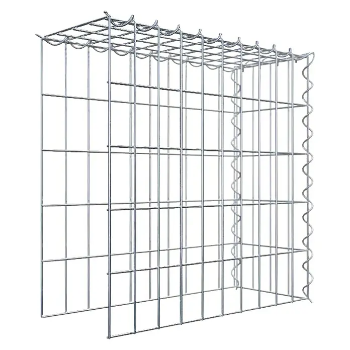 Gabiona Gabione Typ 4 - Zum Anbau in Länge & Höhe, 50 x 20 x 50 cm, Stahl, Maschenbreite: 50 mm, Maschenhöhe: 100 mm, Spirale - Gabione aus verzinktem Stahlgitter zur Gartengestaltung. Stabil und langlebig, ideal für dekorative Mauern und Beeteinfassungen im Außenbereich.