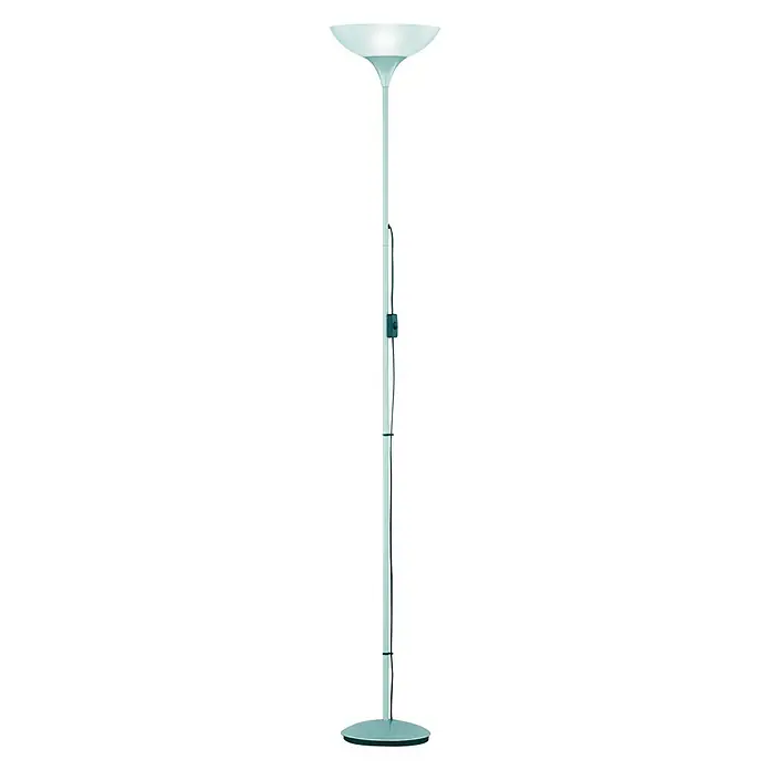 Trio Lighting Lámpara de pie Dezwo - 100 W, Altura: 180 cm, Plateado, E27 - Elegante lámpara de pie blanca. Esta lámpara proporciona una iluminación suave y es un accesorio elegante para cualquier habitación.