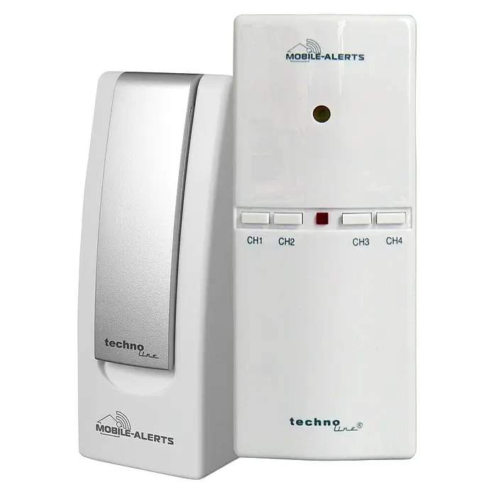 Mobile-Alerts Starter-Set MA 10860 SET - Batteriebetrieben, Weiß, Alarm, 5,4 x 2,6 x 12,7 cm - Mobile-Alerts Basisstation mit Funk-Technologie. Kompatible Funksensoren überwachen Temperatur, Feuchtigkeit und Wassermelder im Haus.