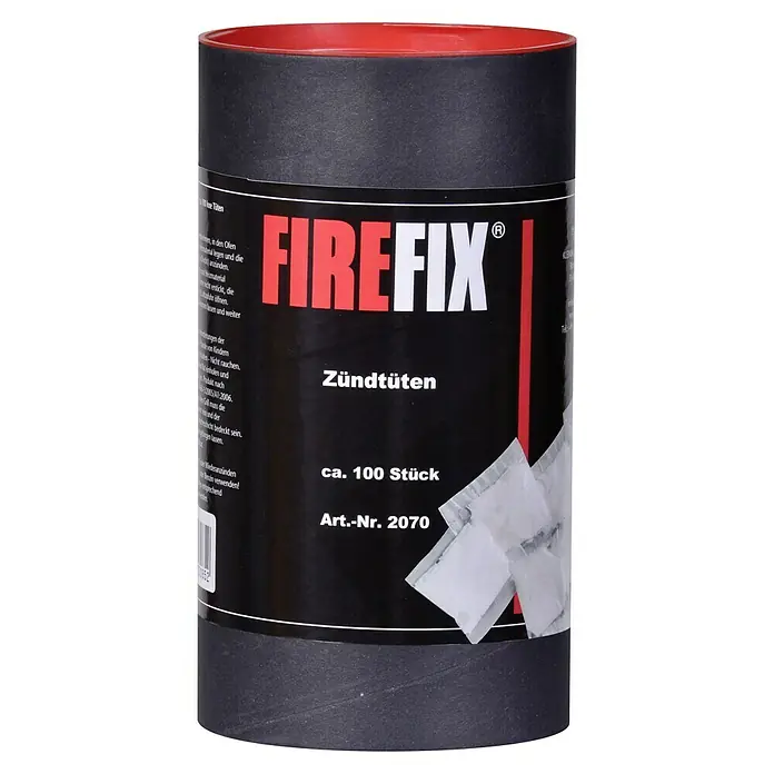 Firefix Anzünder - 100 Stk. - Dose Firefix Zündtüten mit ca. 100 Stück. Praktische Anzünder für Kamin und Grill.