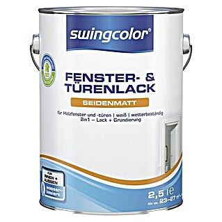 swingcolor Fenster- & Türenlack Acryl (Weiß, 2,5 l, Seidenmatt)