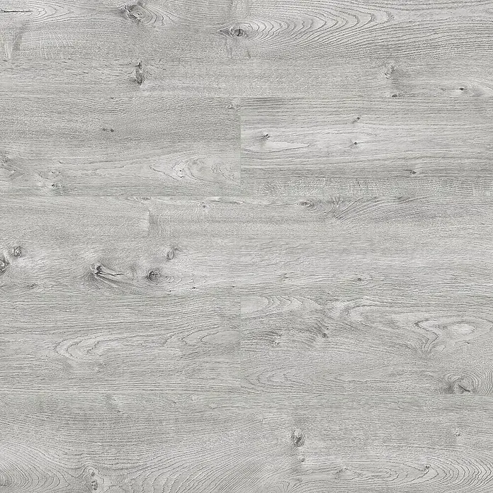 LOGOCLIC Laminado Roble Ferik - 1.380 x 193 x 10 mm, AC4 - Suelo laminado gris con efecto de vetas de madera para un aspecto moderno y elegante. Resistente y fácil de limpiar, ideal para hogares y oficinas.