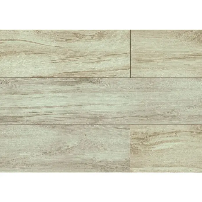 LOGOCLIC Laminado Roble Odessa - 1.380 x 193 x 10 mm, Roble, AC4 - Primer plano de suelo laminado de madera clara con un grano natural, creando un ambiente cálido y acogedor.