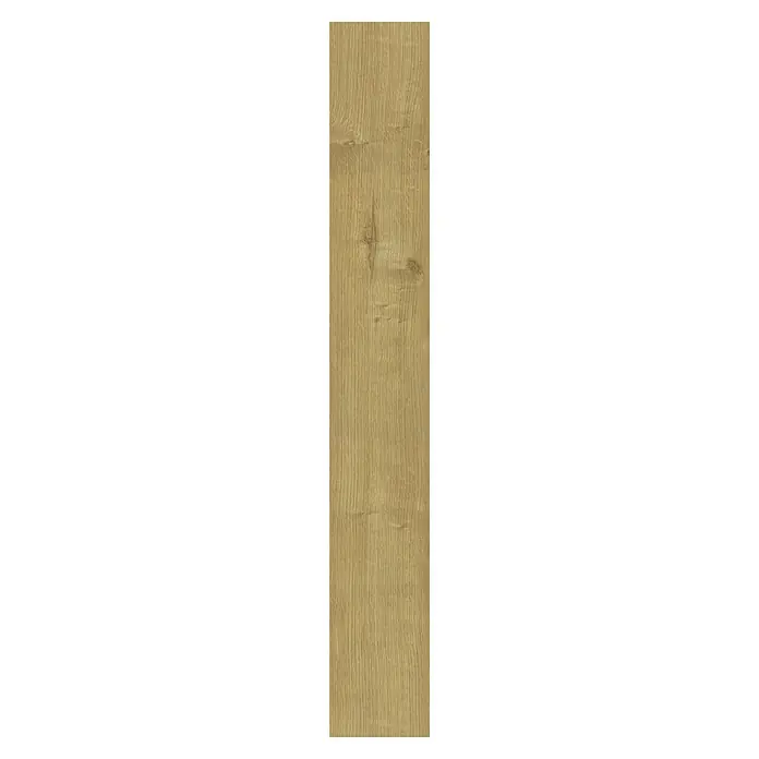 LOGOCLIC Laminado Roble Cárpatos - 1.380 x 193 x 10 mm, Roble CÃ¡rpatos, AC4 - Una sola pieza de chapa de madera de roble con grano y nudos en tonos cálidos.