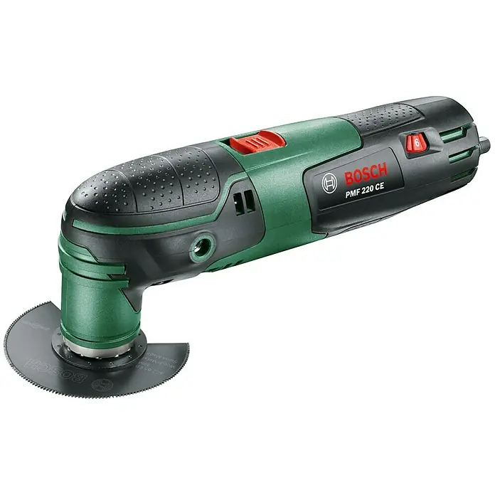 Bosch Elektro-Multifunktionswerkzeug PMF 220 CE - 220 W, STARLOCK-System - Bosch PMF 220 CE Multifunktionswerkzeug mit Sägeblatt für vielfältige Anwendungen.