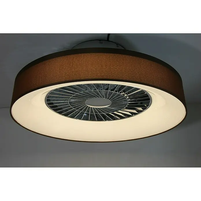 Voltomat Deckenventilator mit LED-Beleuchtung - Braun/Silber, 57 cm, 40 W - Deckenventilator mit braunem Lampenschirm und integrierter Beleuchtung. Das moderne Design fügt sich nahtlos in jedes Interieur ein.