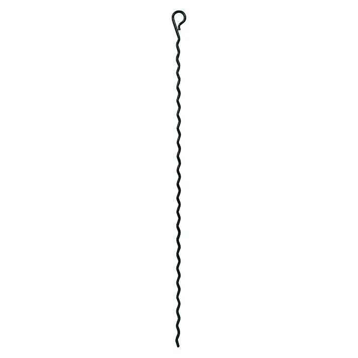 Bellissa Pflanzenstütze Mainau - 70 cm, Grün - Nahaufnahme eines geflochtenen, dunkelgrünen Stirnbandes mit feinen, schimmernden Akzenten auf schwarzem Hintergrund.