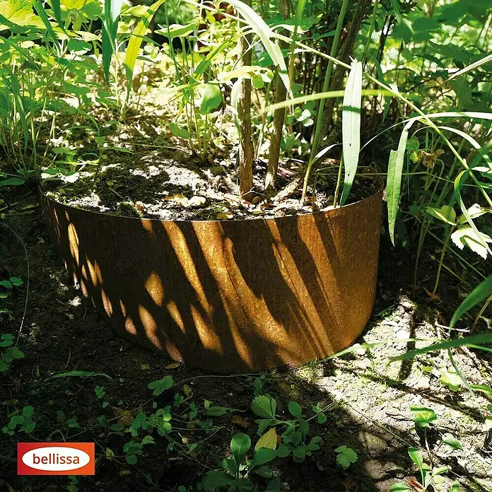Bellissa Pflanzschale Hangabsicherung Collina - L x B x H: 96,5 x 1 x 34 cm, Corten - Rostfarbene Beeteinfassung von Bellissa, die einen erhöhten Pflanzbereich im Garten schafft und eine rustikale Note verleiht.