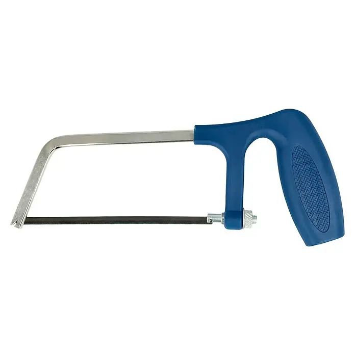 Wisent Kleinmetallsäge - Blattlänge: 150 mm, Material Griff: Kunststoff - Bügelsäge mit blauem Griff und Metallsägeblatt für präzise Schnitte in Metall und anderen Werkstoffen.