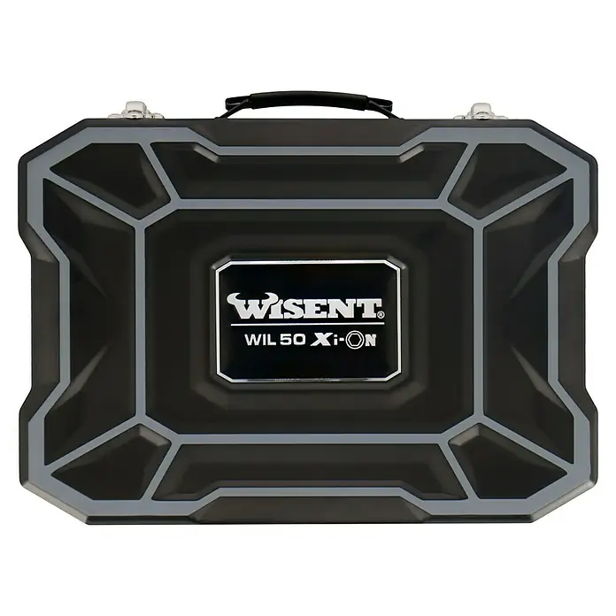 Wisent Steckschlüssel-Set WIL 50 - 50 -tlg., Antriebsgröße: ½″ - Schwarzer Werkzeugkoffer von Wisent, Modell WIL 50 Xi-ON, mit robustem Design und praktischem Tragegriff für den einfachen Transport von Werkzeugen.