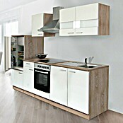 Respekta Composición de cocina (Ancho: 270 cm, Con dispositivos eléctricos, Blanco)
