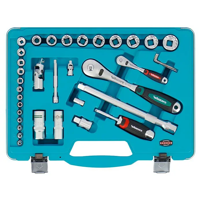 Wisent Steckschlüssel-Set WSPL 7171 -tlg., Antriebsgröße: ¼″ - Werkzeugkoffer mit verschiedenen Steckschlüsseln, Ratschen und Verlängerungen der Marke Wisent für Reparaturen und Wartungsarbeiten.