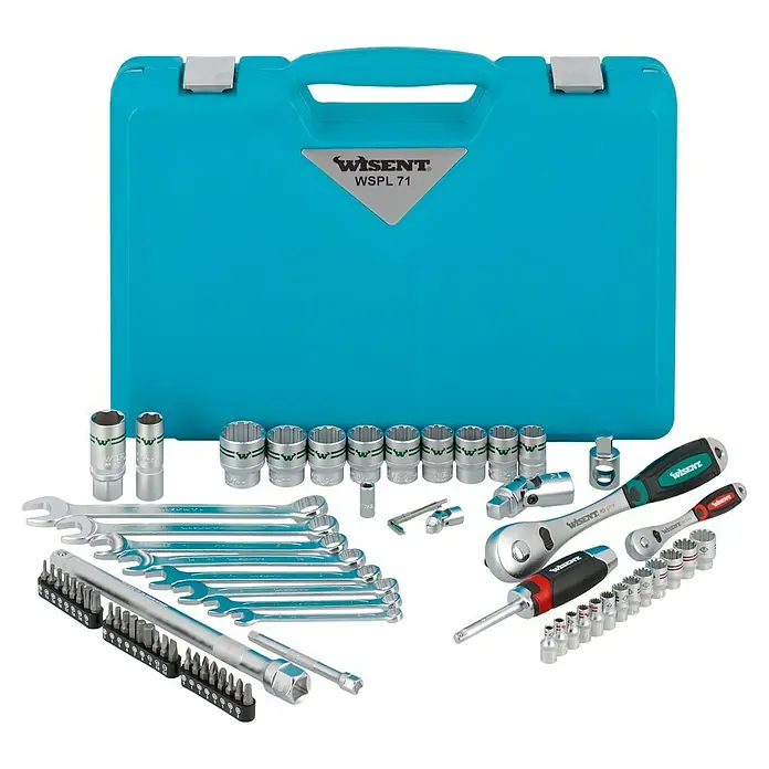 Wisent Steckschlüssel-Set WSPL 7171 -tlg., Antriebsgröße: ¼″ - WISENT W Werkzeugkoffer WSPL 71, gefüllt mit hochwertigem Werkzeug für den anspruchsvollen Heimwerker. Ideal für Reparaturen und Wartungsarbeiten.