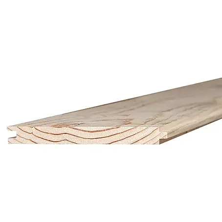 Suelo de madera maciza de pino machihembrada
