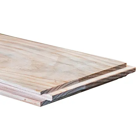 Suelo de madera maciza de pino machihembrada