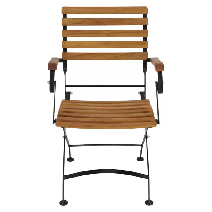 Sunfun Gartenmöbel-Set Diana/Moni - 5 -tlg., Holz, Naturbraun/Schwarz, Tischplatte ausziehbar