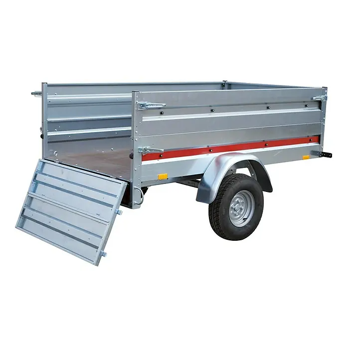 Stema Bordwandaufsatz - Kasteninnenmaß: 201 x 117 x 30 cm - Silberner Anhänger mit offener Heckklappe. Ideal für den Transport von Gütern und Materialien aller Art.