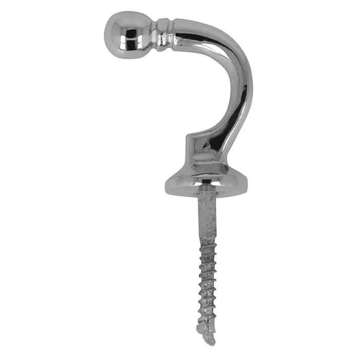 Häfele Escarpia roscada - Largo: 38 mm, Cromado - Gancho de pared plateado con tornillo para fijación. Ideal para colgar cortinas u objetos pequeños. Robusto y elegante.