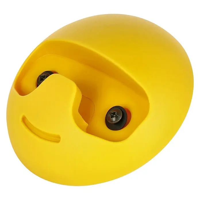 Häfele Gancho para colgar - Diámetro: 119,3 mm, Amarillo - Soporte de pared amarillo con tornillos. Este soporte sirve para fijar fácilmente varios objetos a la pared, garantizando una sujeción segura.