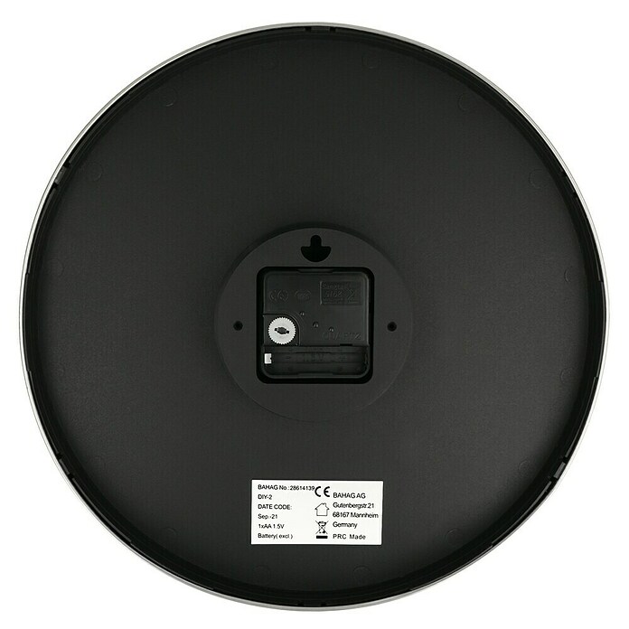 Zidni sat Nizza  (Promjer: 30 cm, Crne boje) | BAUHAUS