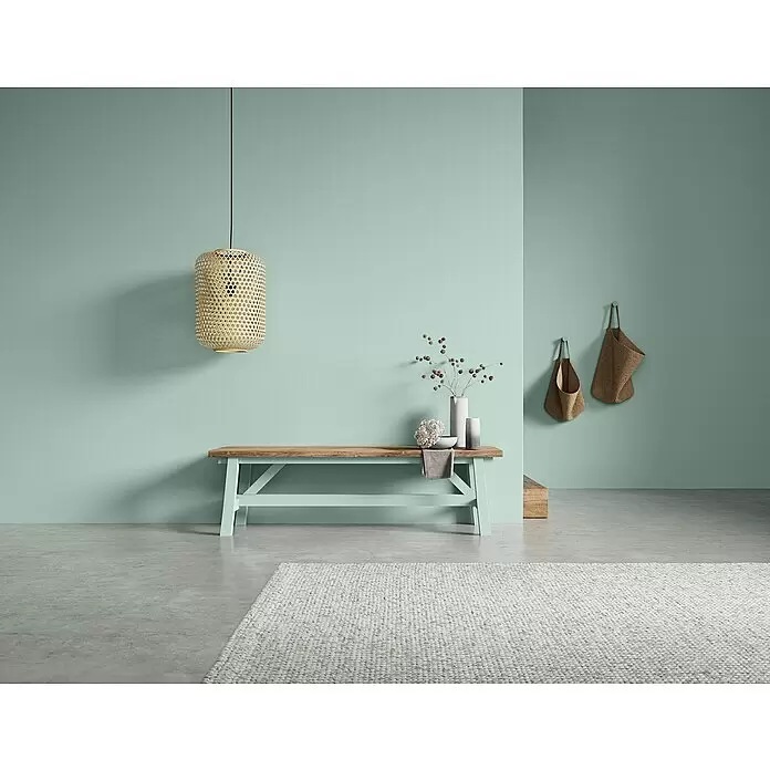 SCHÖNER WOHNEN-Farbe Naturell Wandfarbe Kreidefarbe - Eukalyptuswald - kräftiges Blaugrün, Matt, 2,5 l, Konservierungsmittelfrei - Stimmungsaufnahme