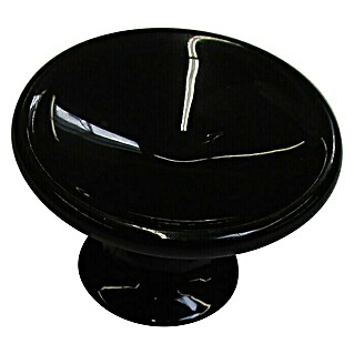 Meubelknop (Type meubelgreep: Knop, Ø x h: 40 x 25 mm, Kunststof, Zwart)