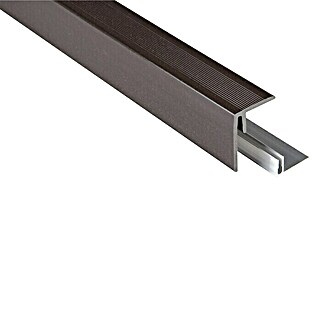 Kovalex Seitenabschlussprofil WPC (Graubraun, Geeignet für: WPC-Terrassendielen, 250 x 4,7 x 6,2 cm, Aluminium)