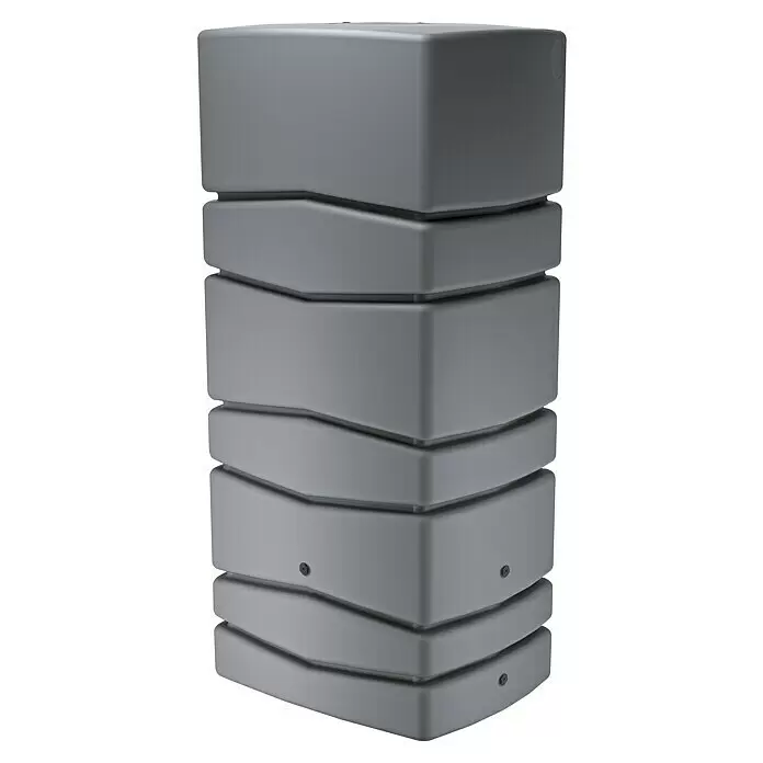 Regenspeicher Aqua Tower - L x B x H: 57,3 x 77,5 x 165 cm, 650 l, Hellgrau - Grauer modularer, stapelbarer Regenwassertank mit Wellenprofil.
