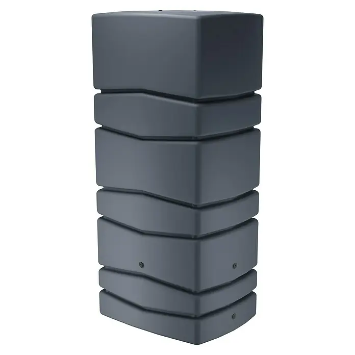 Regenspeicher Aqua Tower - L x B x H: 57,3 x 77,5 x 165 cm, 650 l, Anthrazit - Abgebildete moderne graue Wassersäule für den Außenbereich, die Wasser nachhaltig speichert und gleichzeitig stilvoll aussieht.