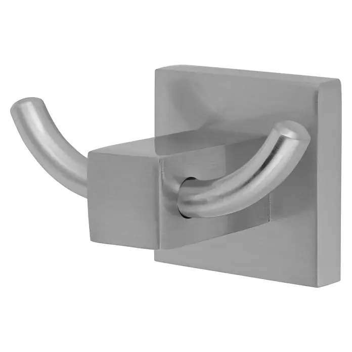 Venus Nemo Handtuchhaken - Edelstahl, Gebürstet - Moderner doppelter Wandhaken aus Edelstahl für Badezimmer und Garderobe, ideal zur platzsparenden Aufbewahrung von Handtüchern und Kleidung.