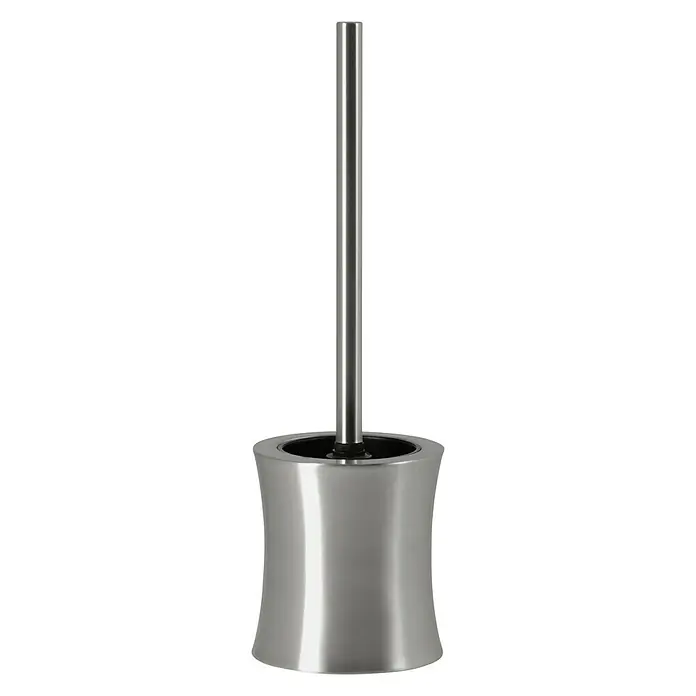 Venus WC-Bürstengarnitur Rumba Tailliert - Höhe: 37 cm, Gebogen, Edelstahl, Matt - Ein stilvoller Toilettenbürstenhalter aus Edelstahl, der Funktionalität und modernes Design vereint. Ideal für jedes Badezimmer.