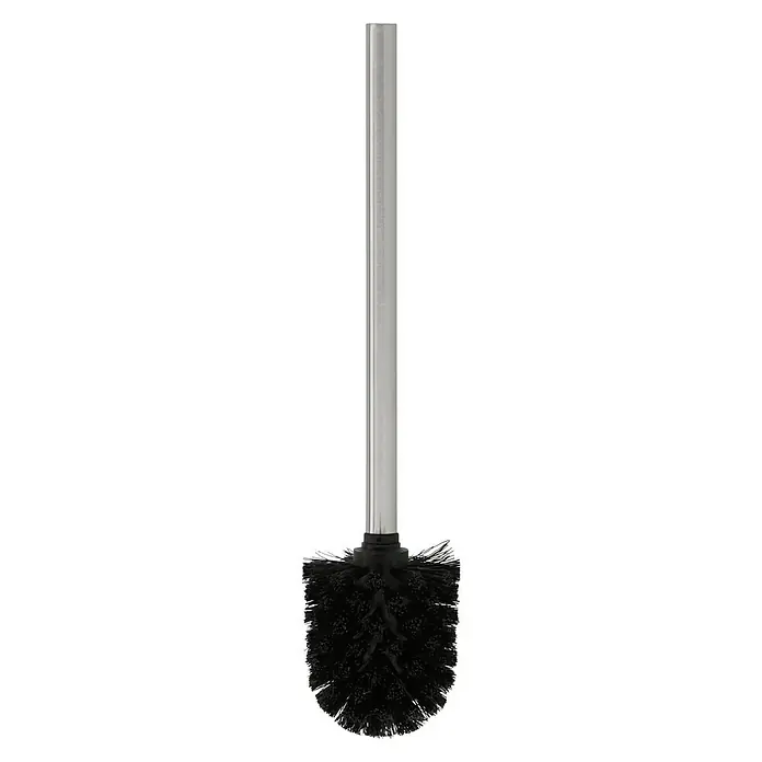 Venus WC-Bürstengarnitur Rumba Trapez - Höhe: 37 cm, Sonstige, Edelstahl, Matt - Eine Toilettenbürste mit einem silbernen Griff und schwarzen Borsten. Sie ist ein praktisches Utensil für die Badreinigung.