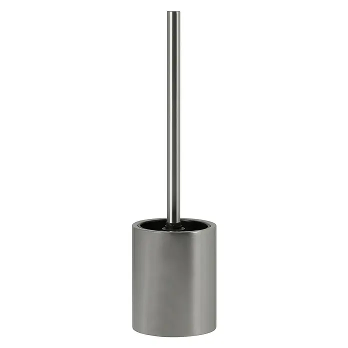 Venus WC-Bürstengarnitur Rumba - Höhe: 38,5 cm, Gerade, Edelstahl, Matt - Ein moderner, runder WC-Bürstenhalter aus gebürstetem Stahl, ideal für jedes Badezimmer. Das schlanke Design sorgt für eine stilvolle Note.