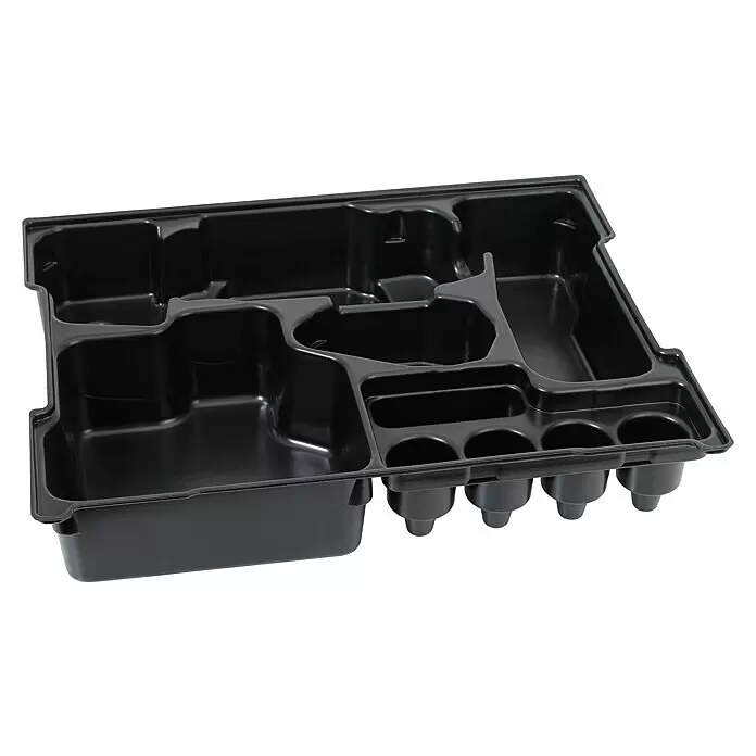 Bosch Professional Halbeinlage L-Boxx 136 - GTR 30 CE, 77 x 406 x 331 mm - Schwarze Kunststoff-Fächerablage zur Organisation von Werkzeugen oder Kleinteilen.